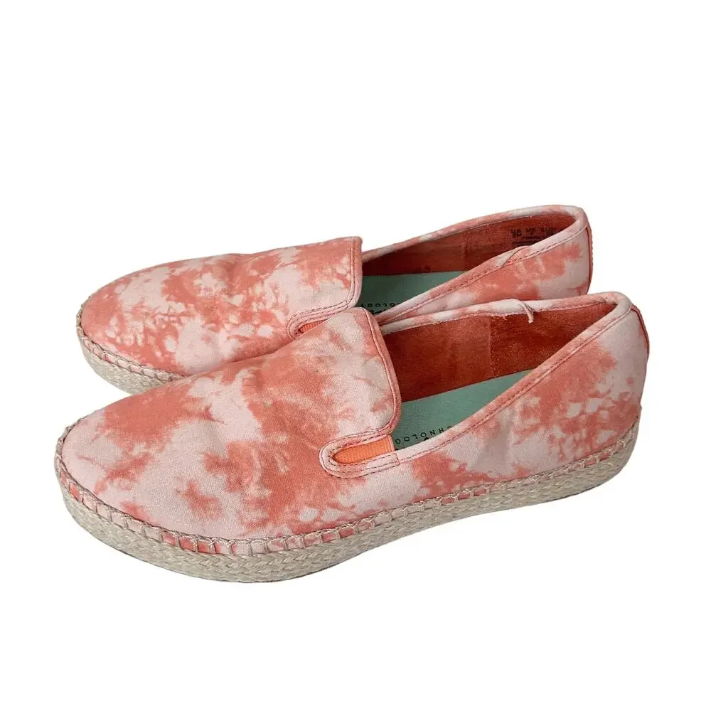 Dr. Scholls Far Out Orange Tie Dye Espadrille Slip On Shoes Sz 9